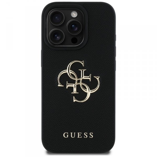 Etui Guess Grained Big 4G Logo Small     Classic Logo do iPhone 16 Pro czarny