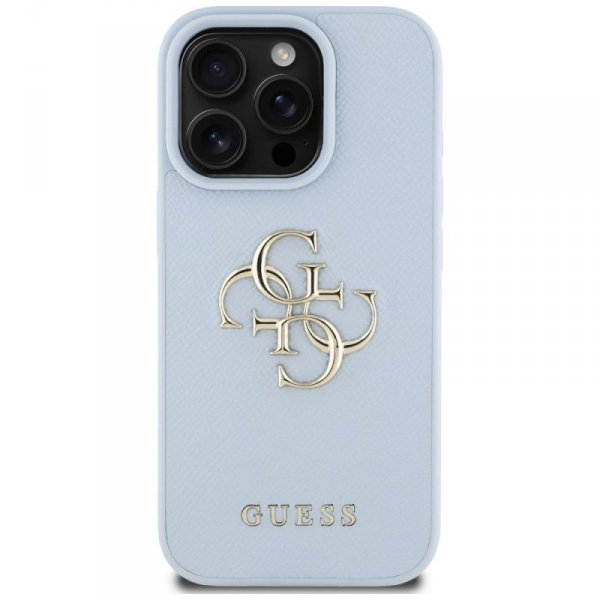Etui Guess Grained Big 4G Logo Small     Classic Logo do iPhone 16 Pro Max niebieski