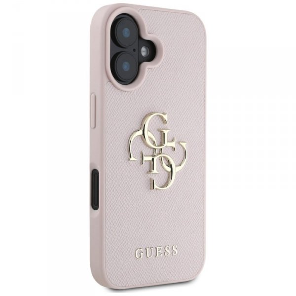 Etui Guess Grained Big 4G Logo Small     Classic Logo do iPhone 16 różowy