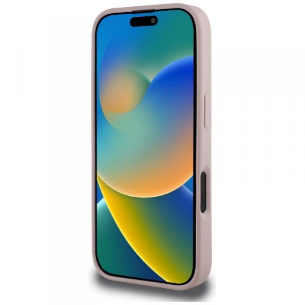 Etui Guess Grained Big 4G Logo Small Classic Logo do iPhone 16 Pro różowy