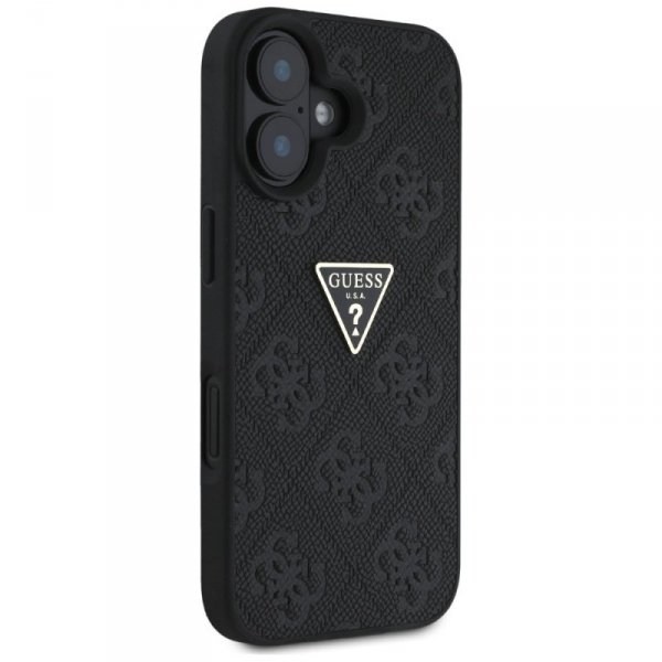 Etui Guess Hot Stamp 4G Pattern Triangle Metal Logo do iPhone 16 czarny