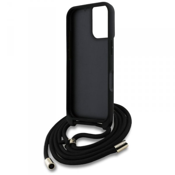 Etui Guess 4G Big Logo Cord Stap         Crossbody do iPhone 16 Plus czarny