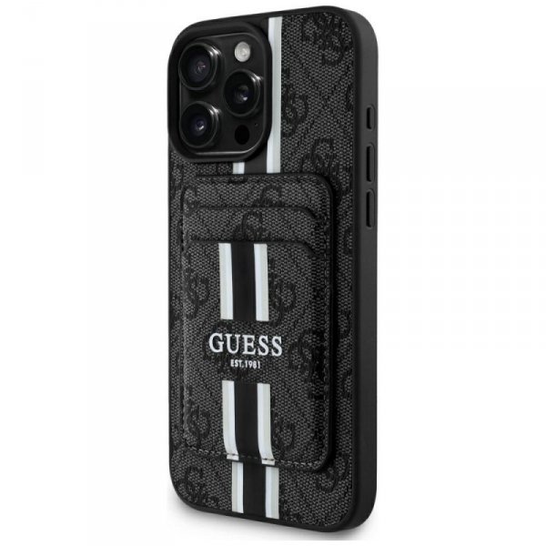 Etui Guess 4G Stripes z portfelem        Magsafe do iPhone 16 Pro Max czarny