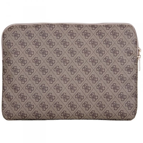 Torba Guess Sleeve 14&quot; 4G Zipper Pocket  Triangle Logo brązowy