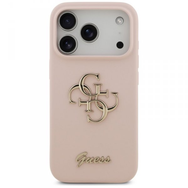 Etui Guess Silicone Big 4G Script do     iPhone 17 Pro różowy