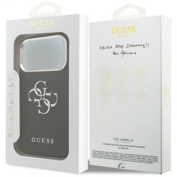 Etui Guess Grained Big 4G Classic Logo   do iPhone 17 Pro czarny