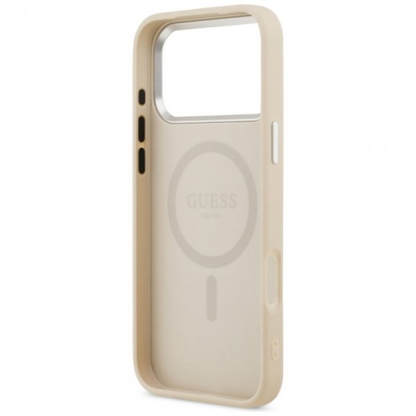 Etui Guess Triangle Logo MagSafe do      iPhone 17 Pro beżowy