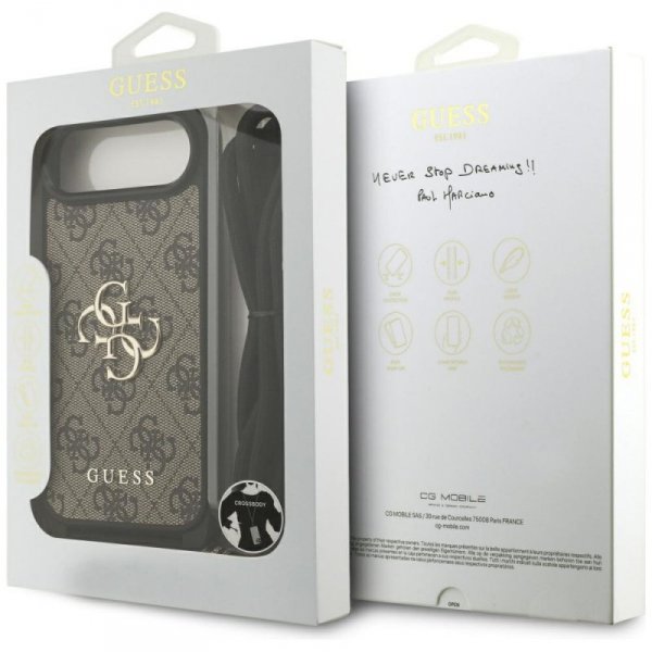 Etui Guess 4G Big Logo Cord Stap         Crossbody do iPhone Air brązowy