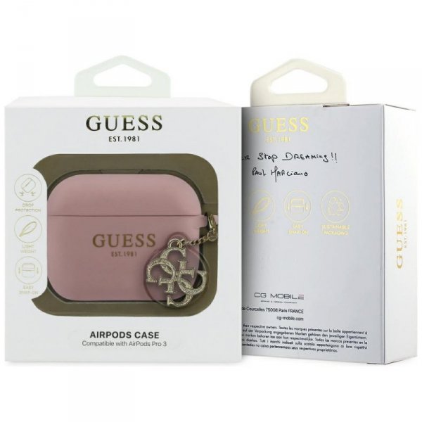 Etui Guess Silicone 4G Charm do AirPods  Pro 3 różowy
