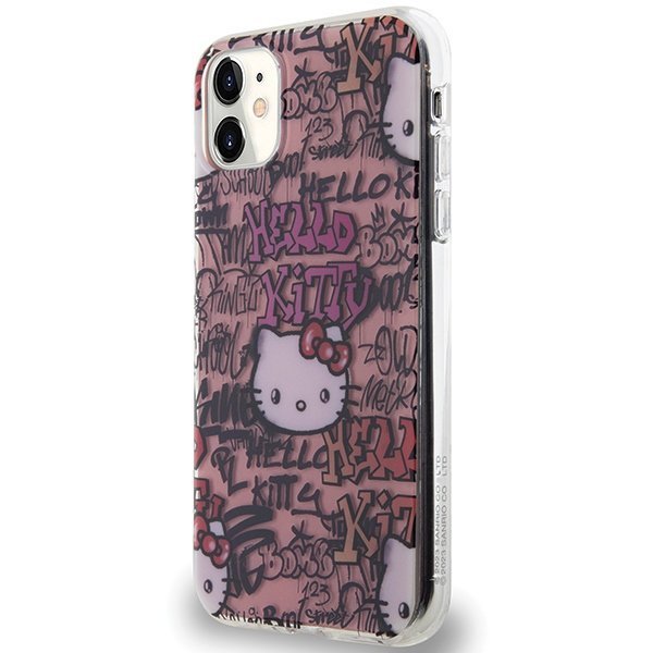 Hello Kitty HKHCN61HDGPTP iPhone 11 / Xr 6.1&quot; różowy/pink hardcase IML Tags Graffiti