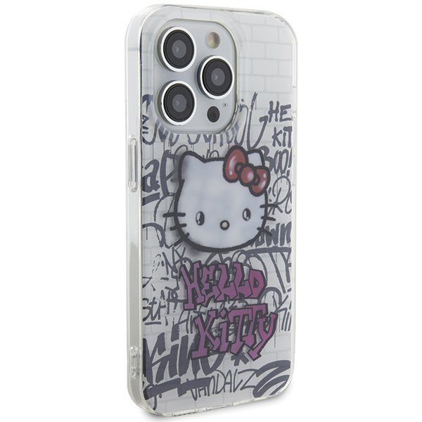 Hello Kitty HKHCP13LHDGPHT iPhone 13 Pro / 13 6.1&quot; biały/white hardcase IML Kitty On Bricks Graffiti