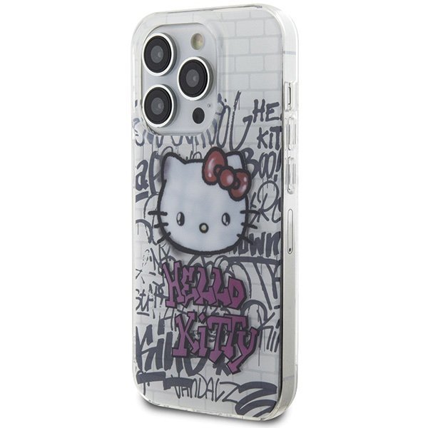 Hello Kitty HKHCP14LHDGPHT iPhone 14 Pro 6.1&quot; biały/white hardcase IML Kitty On Bricks Graffiti