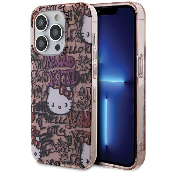 Hello Kitty HKHCP14XHDGPTP iPhone 14 Pro Max 6.7&quot; różowy/pink hardcase IML Tags Graffiti