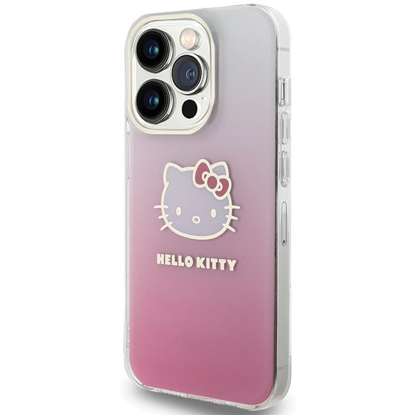 Hello Kitty HKHCP15LHDGKEP iPhone 15 Pro 6.1&quot; różowy/pink hardcase IML Gradient Electrop Kitty Head