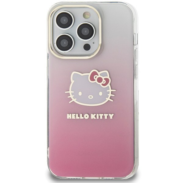 Hello Kitty HKHCP15LHDGKEP iPhone 15 Pro 6.1&quot; różowy/pink hardcase IML Gradient Electrop Kitty Head