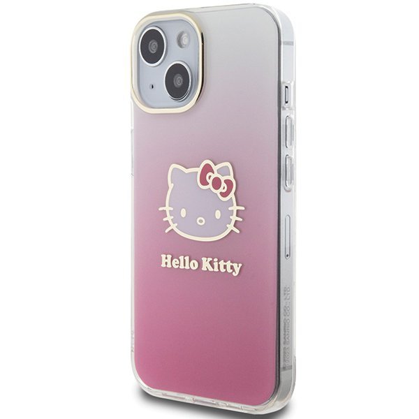 Hello Kitty HKHCP15SHDGKEP iPhone 15 / 14 / 13 6.1&quot; różowy/pink hardcase IML Gradient Electrop Kitty Head