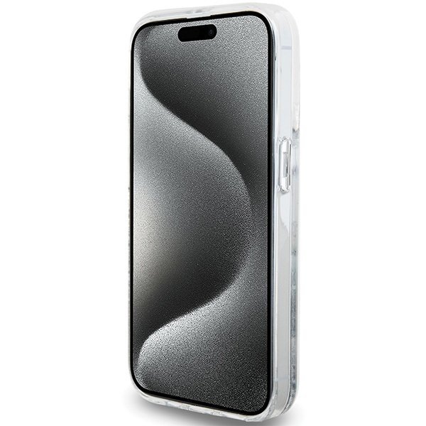 Hello Kitty HKHCP15LLIKHET iPhone 15 Pro 6.1&quot; srebrny/silver hardcase Liquid Glitter Charms Kitty Head
