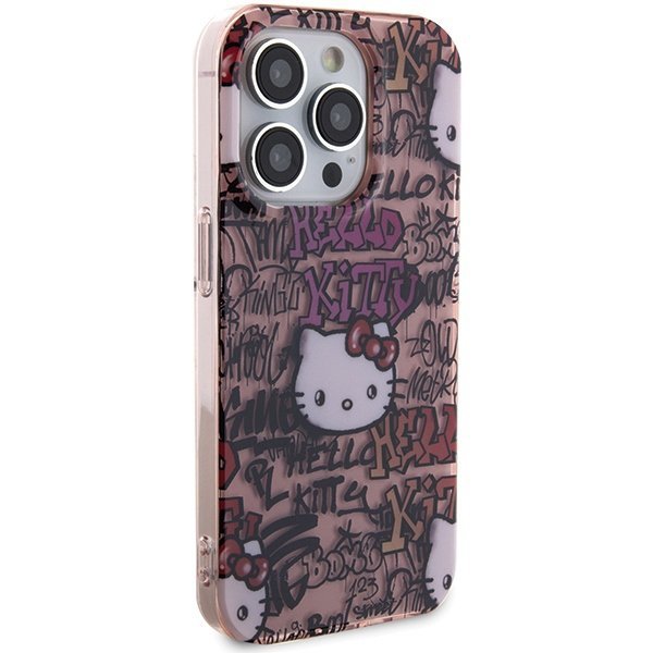 Hello Kitty HKHCP15XHDGPTP iPhone 15 Pro Max 6.7&quot; różowy/pink hardcase IML Tags Graffiti