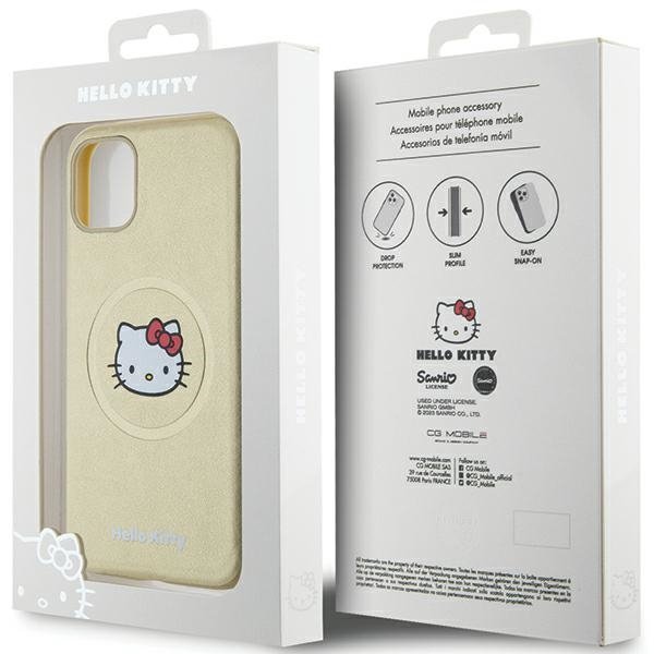 Hello Kitty HKHMN61PGHCKD iPhone 11 / Xr6.1&quot; złoty/gold hardcase Leather Kitty Head MagSafe