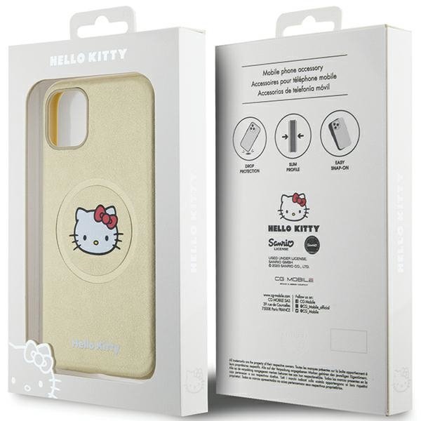 Hello Kitty HKHMN61PGHCKD iPhone 11 / Xr 6.1&quot; złoty/gold hardcase Leather Kitty Head MagSafe