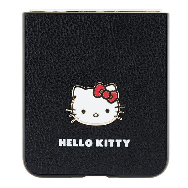Hello Kitty HKHCZF5PGHDLMK Z Flip5 F731 czarny/black hardcase Metal Logo Kitty Head