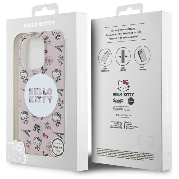 Hello Kitty HKHMP16LHAOPP iPhone 16 Pro6,3&quot; różowy/pink hardcase IML All Over Paris Magsafe