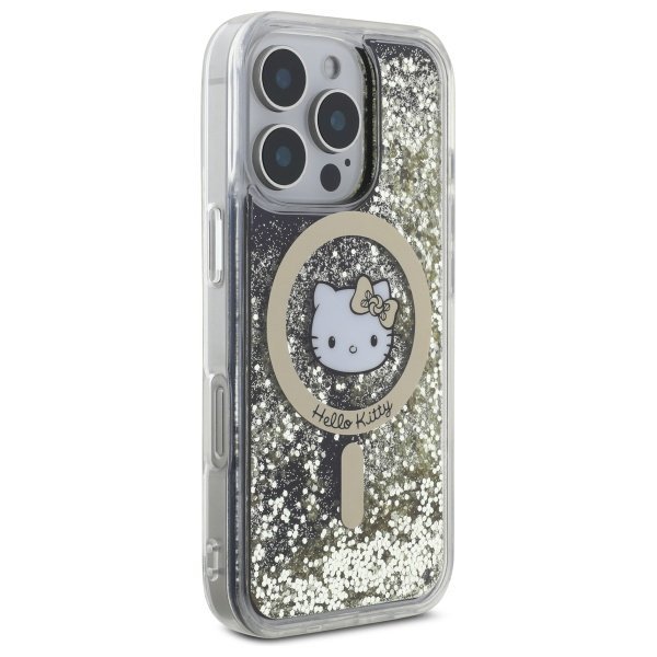 Hello Kitty HKHMP16XLGDIK iPhone 16 Pro  Max 6.9&quot; czarny złoty/black gold hardcase Liquid Glitter Fever MagSafe