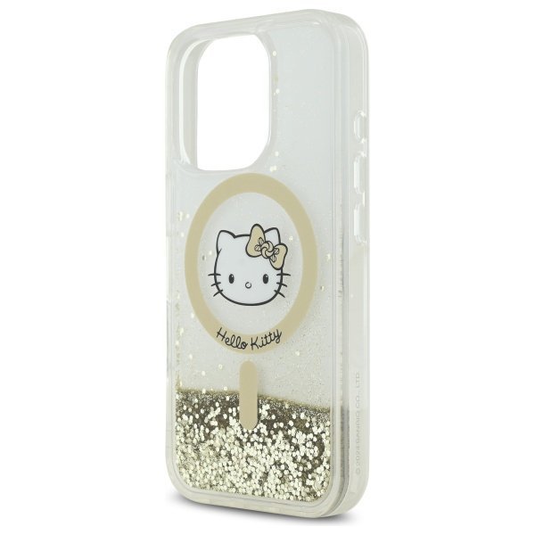 Hello Kitty HKHMP16XLGDIH iPhone 16 Pro  Max 6.9&quot; biały złoty/white gold hardcase Liquid Glitter Fever MagSafe