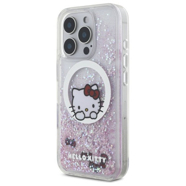 Hello Kitty HKHMP16XLSWKH iPhone 16 Pro  Max 6.9&quot; biały/white hardcase Liquid Glitter Sweet Kitty Bows MagSafe