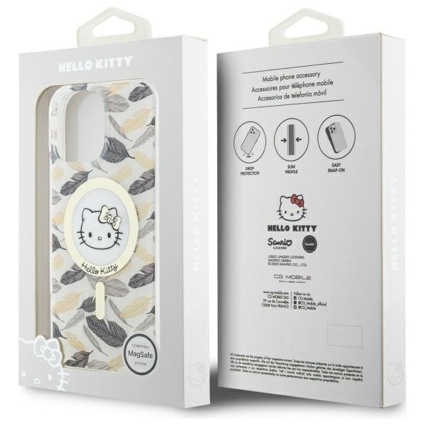 Hello Kitty HKHMP16XHGLEH iPhone 16 Pro  Max 6.9&quot; biały/white hardcase IML Golden Leaves MagSafe