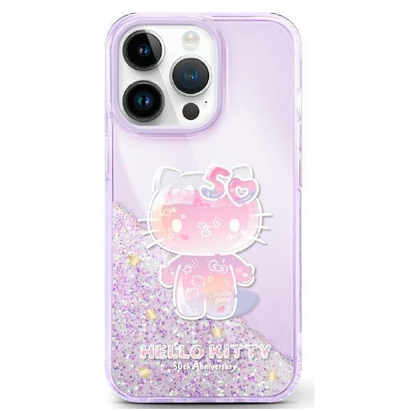 Hello Kitty HKHCP16SL50PPU iPhone 16     6.1&quot; fioletowy/purple hardcase Liquid Glitter 50TH Anniversary Party