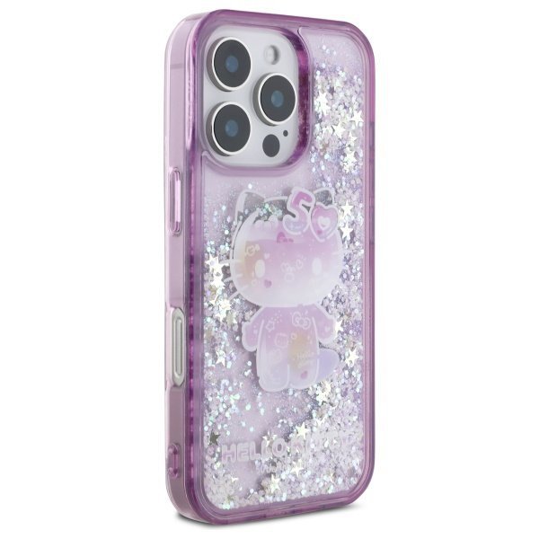 Hello Kitty HKHCP16XL50PPU iPhone 16 Pro Max 6.9&quot; fioletowy/purple hardcase Liquid Glitter 50TH Anniversary Party