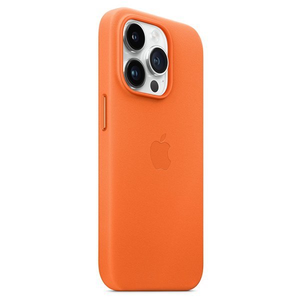 Etui Apple MPPR3ZM/A iPhone 14 Pro Max 6,7&quot; pomarańczowy/orange Leather Case MagSafe