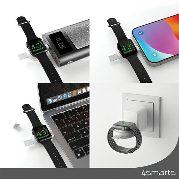 4smarts Ładowarka indukcyjna MFI FastCharger dla Apple Watch srebrna/silver 541000