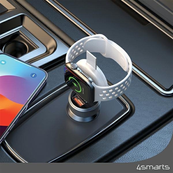 4smarts Ładowarka indukcyjna MFI FastCharger dla Apple Watch srebrna/silver 541000