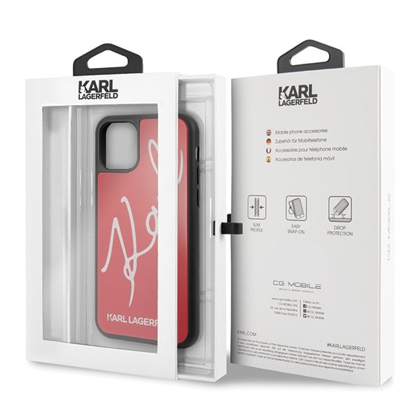 Karl Lagerfeld KLHCN65DLKSRE iPhone 11 Pro Max czerwony/red hard case Signature Glitter