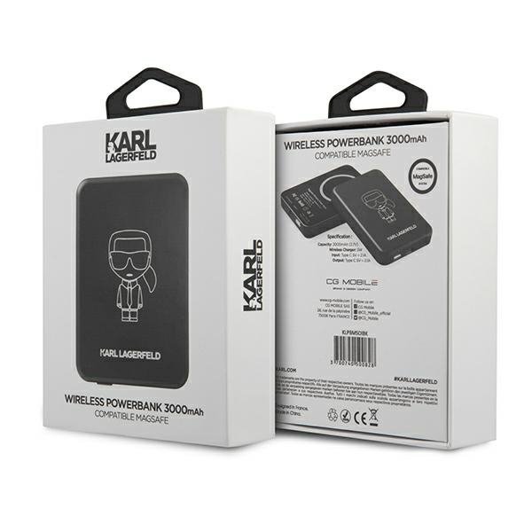 Karl Lagerfeld Powerbank indukcyjnyKLPBMSOIBK 3000mAh MagSafe