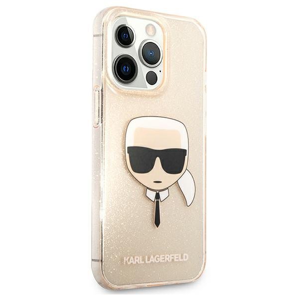 Karl Lagerfeld KLHCP13LKHTUGLGO iPhone 13 Pro / 13 6,1&quot; złoty/gold hardcase Glitter Karl`s Head