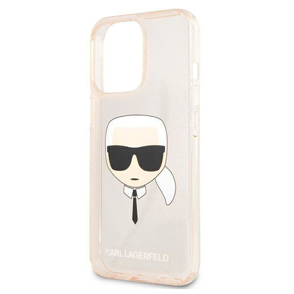 Karl Lagerfeld KLHCP13LKHTUGLGO iPhone 13 Pro / 13 6,1&quot; złoty/gold hardcase Glitter Karl`s Head