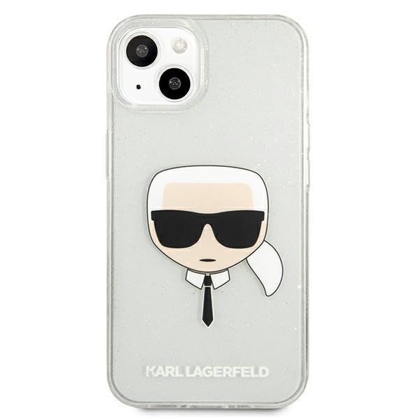 Karl Lagerfeld KLHCP13SKHTUGLS iPhone 13 mini 5,4&quot; srebrny/silver hardcase Glitter Karl`s Head