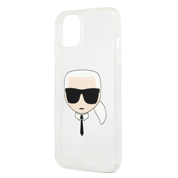 Karl Lagerfeld KLHCP13SKHTUGLS iPhone 13 mini 5,4&quot; srebrny/silver hardcase Glitter Karl`s Head