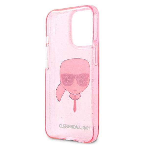 Karl Lagerfeld KLHCP13XKHTUGLP iPhone 13 Pro Max 6,7&quot; różowy/pink hardcase Glitter Karl`s Head