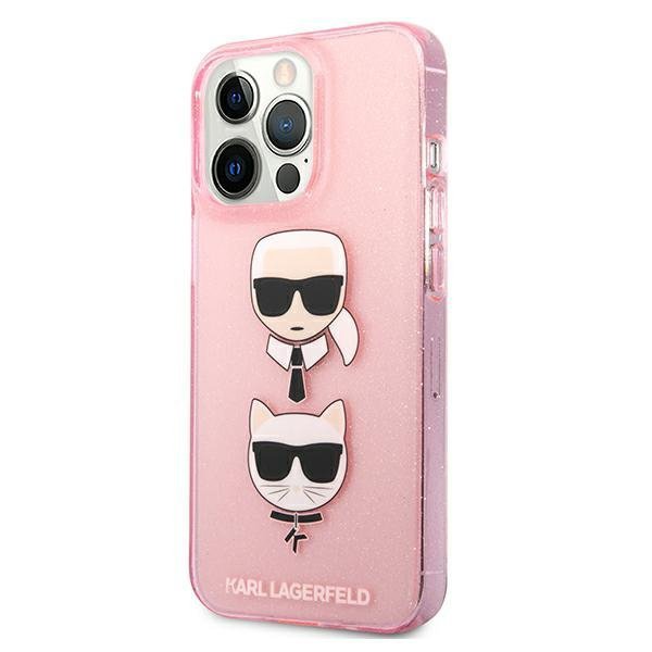 Karl Lagerfeld KLHCP13LKCTUGLP iPhone 13 Pro / 13 6,1&quot; różowy/pink hardcase Glitter Karl`s & Choupette