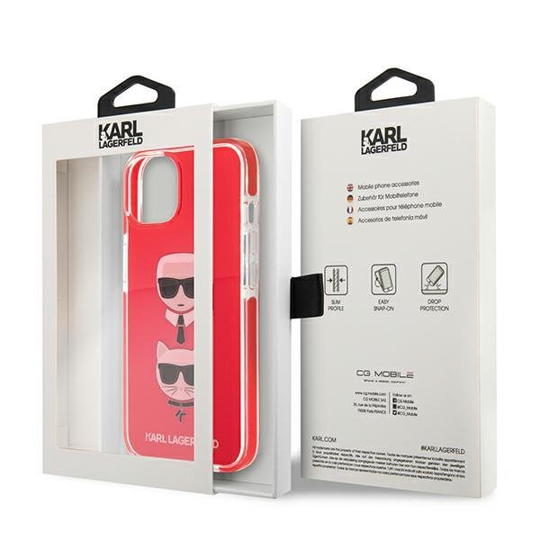 Karl Lagerfeld KLHCP13STPE2TR iPhone 13mini 5,4&quot; hardcase czerwony/red Karl&Choupette Head