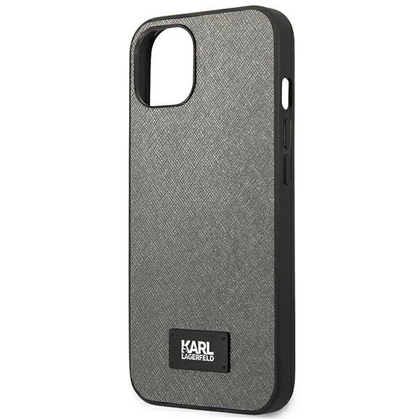 Karl Lagerfeld KLHCP13SSFMP2DG iPhone 13mini 5,4&quot; hardcase srebrny/silver Saffiano Plaque