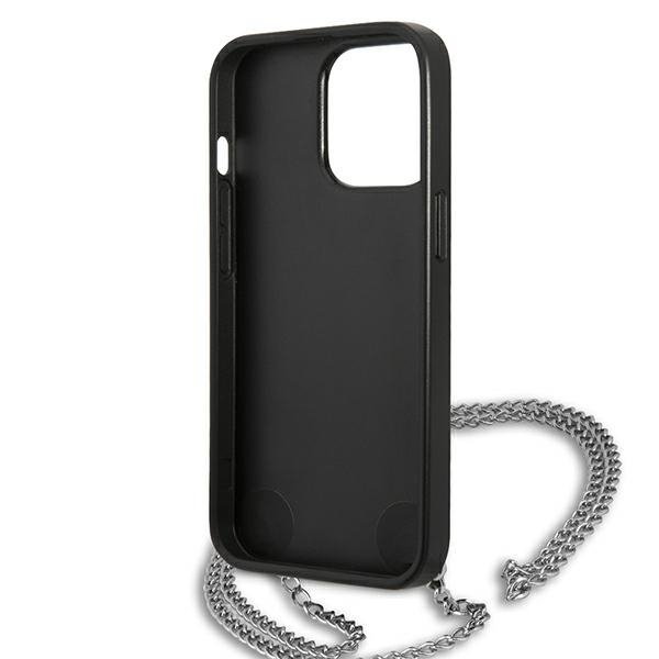 Karl Lagerfeld KLHCP13XPMK iPhone 13 Pro Max 6,7&quot; hardcase czarny/black Leather Textured and Chain