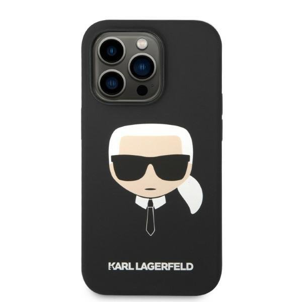 Karl Lagerfeld KLHMP14XSLKHBK iPhone 14 Pro Max 6,7&quot; hardcase czarny/black Silicone Karl`s Head Magsafe