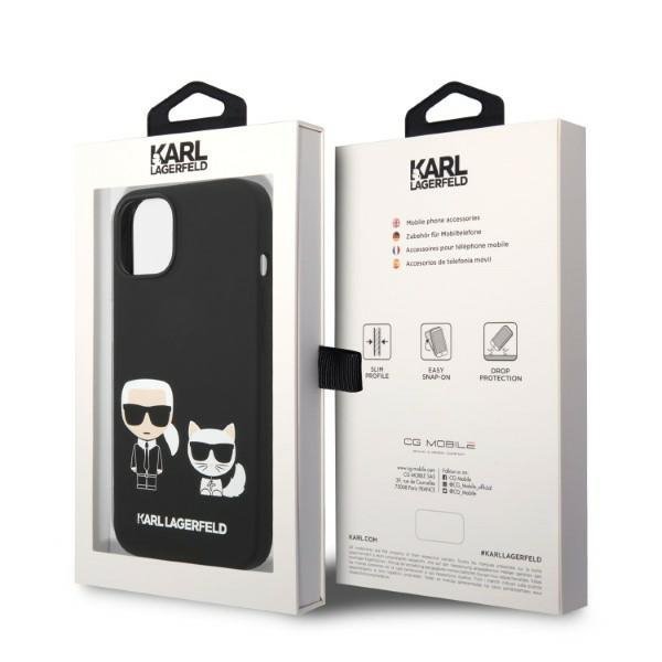 Karl Lagerfeld KLHMP14MSSKCK iPhone 14 Plus / 15 Plus 6,7&quot; hardcase czarny/black Liquid Silicone Karl & Choupette Magsafe