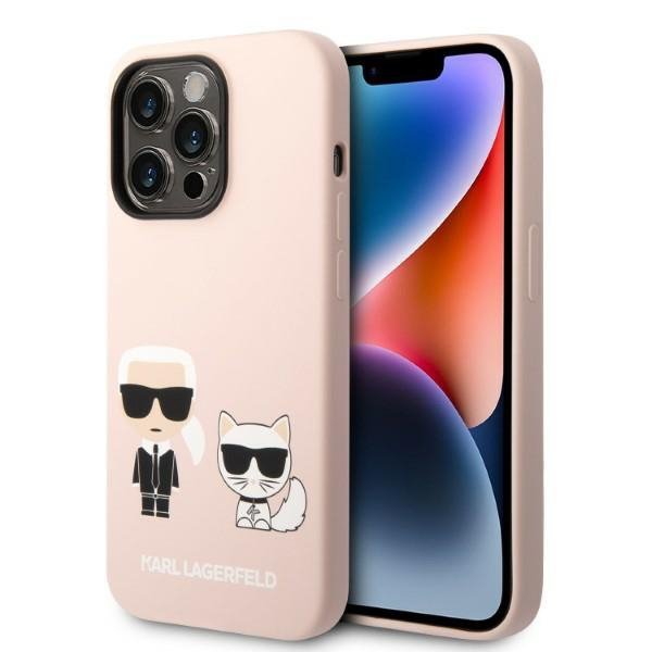 Karl Lagerfeld KLHMP14LSSKCI iPhone 14 Pro 6,1&quot; hardcase jasnoróżowy/light pink Silicone Karl & Choupette Magsafe