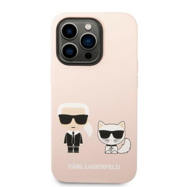 Karl Lagerfeld KLHMP14LSSKCI iPhone 14 Pro 6,1&quot; hardcase jasnoróżowy/light pink Silicone Karl & Choupette Magsafe